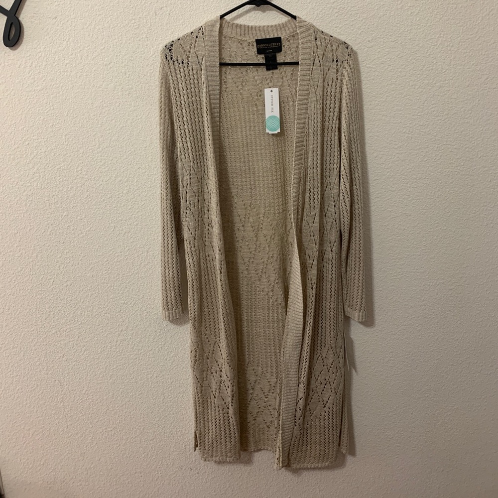 Tan/sandy Crochet duster/cardigan